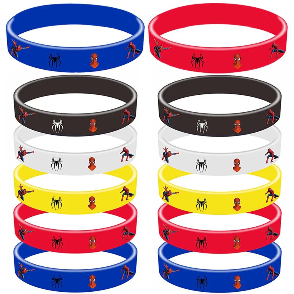 Lot de 10 bracelets en silicone Spiderman