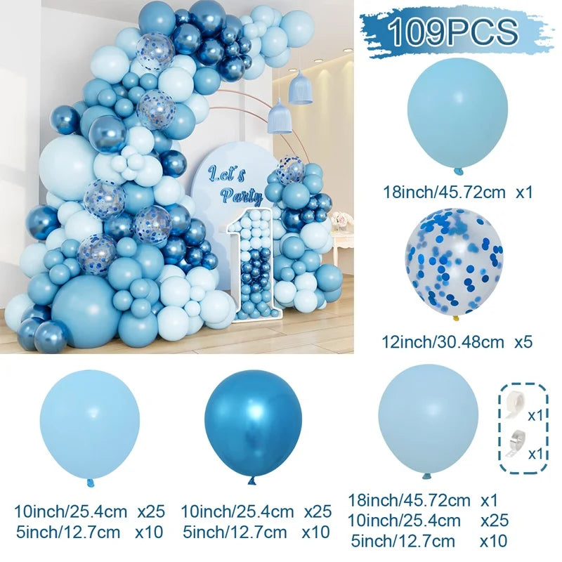 Guirlande ballons duo bleu