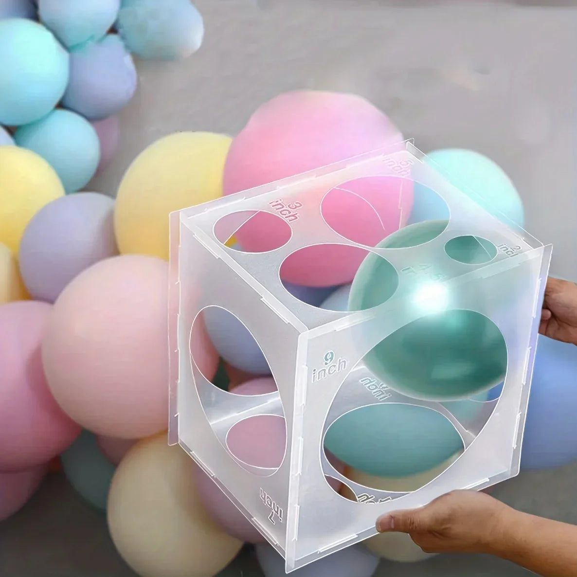 Cube de Mesure pour Ballons – Gonflage précis pour des décorations parfaites