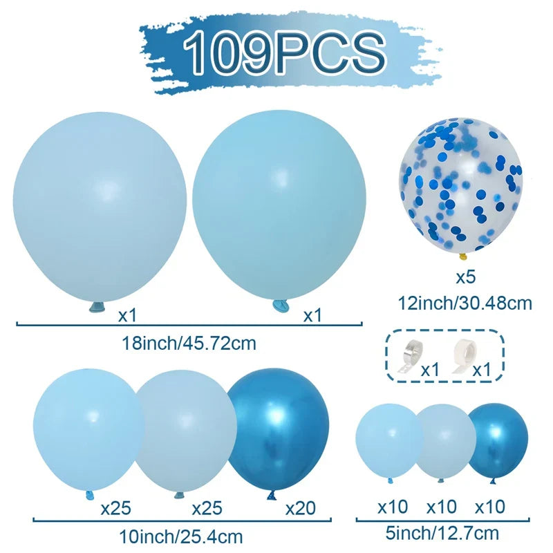 Guirlande ballons duo bleu