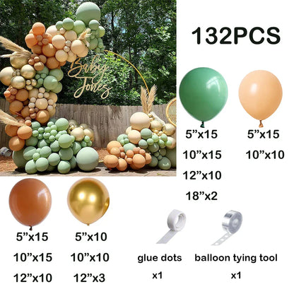 Arche ballons (vert beige marron)