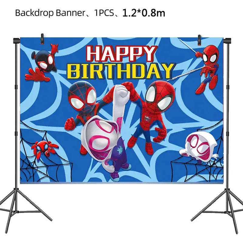 Spiderman New Theme Birthday Party Decoration Spidey And His Amazing Friends Event Supplies For Kid Balloon Disposable Tableware Ballons en fête